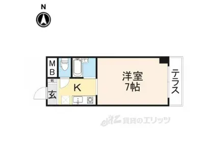 ダモールFUKUI(1K/1階)の間取り写真