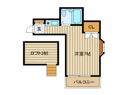 ホワイトエンジェル(ワンルーム/1階)の間取り写真