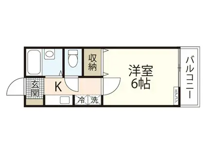 若草コーポ山縣(1K/1階)の間取り写真