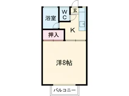 コーポ中村I(1K/1階)の間取り写真