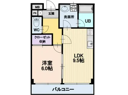LIMPIA太田(1LDK/2階)の間取り写真