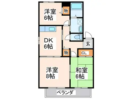 レーベンパレス平成(3DK/2階)の間取り写真