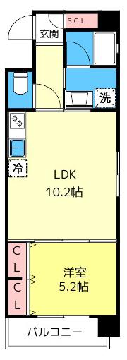 DEMEURE GOKISO(1LDK/3階)の間取り写真