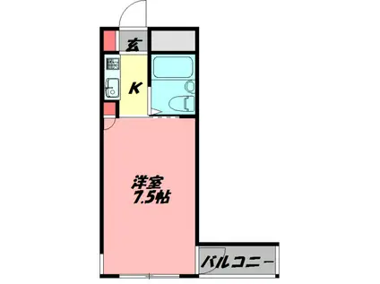 ビアリッツ守口(1K/8階)の間取り写真