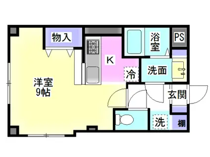 リラックス五艘(ワンルーム/1階)の間取り写真