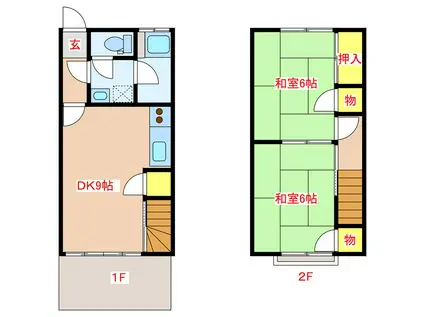 コーポサカエVII(2DK/1階)の間取り写真
