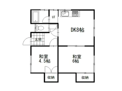 渡辺マンション(2DK/1階)の間取り写真