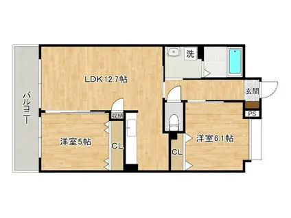 LEAD大手町(2LDK/12階)の間取り写真