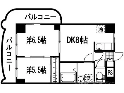 ロイヤルマジェスティ(2DK/11階)の間取り写真