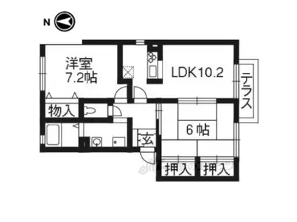 コンフォール(2LDK/1階)の間取り写真