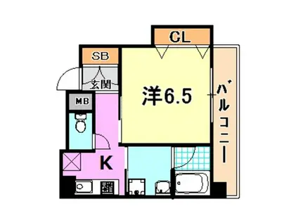 エスティ・ロアール神戸西(1K/4階)の間取り写真