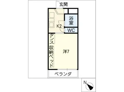 上田パストラルコート(1K/2階)の間取り写真