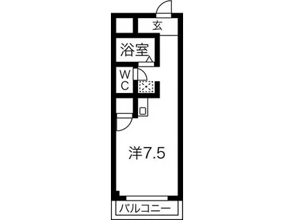 シャトーヒロ(ワンルーム/3階)の間取り写真
