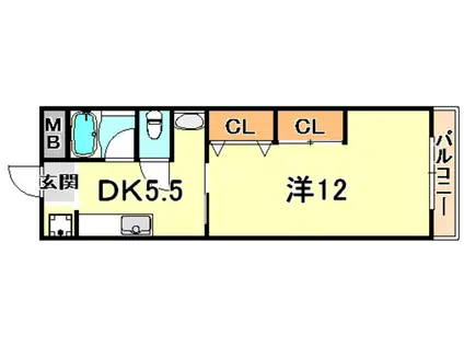 中田マンション(1DK/2階)の間取り写真