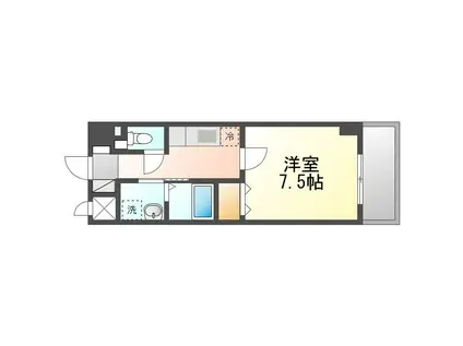 ミニヨン アビタシオン久米(1K/6階)の間取り写真