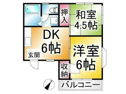 ハイツプロスパー(2DK/2階)の間取り写真