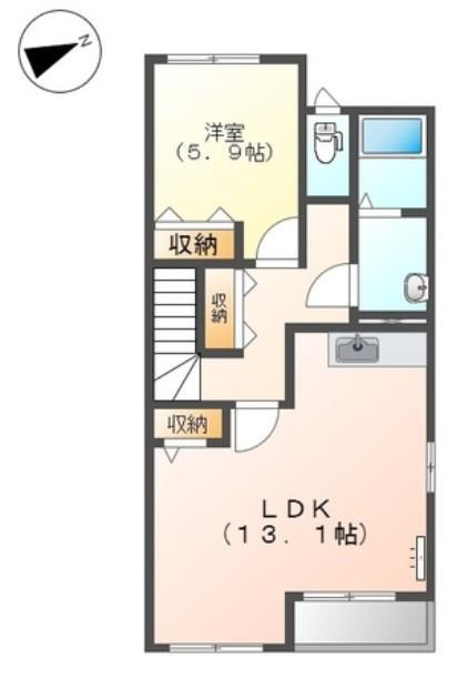 コーポ サイカ(1LDK/2階)の間取り写真