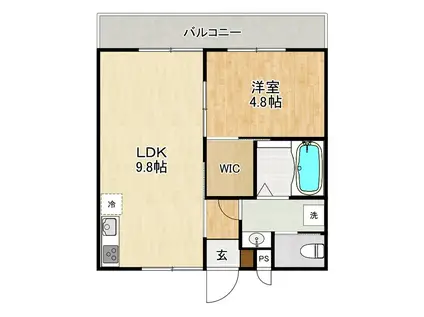 MODERN PALAZZO矢上(1LDK/1階)の間取り写真