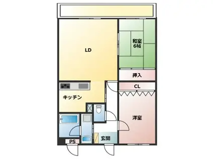 モッキンハイム(2LDK/3階)の間取り写真
