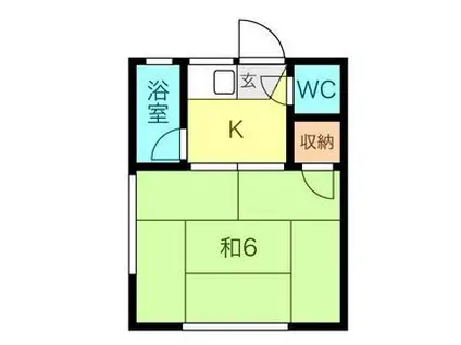 ひだまりの丘(1K/1階)の間取り写真