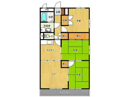 フェアリー萩原(4K/3階)の間取り写真