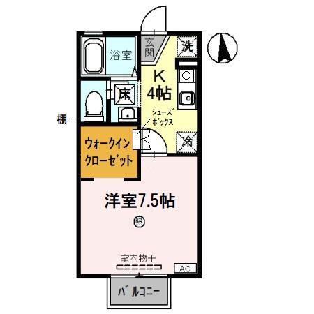 セレステオーリ(1K/1階)の間取り写真
