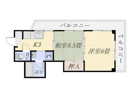グリーンヴィレッヂ柿元(2K/2階)の間取り写真