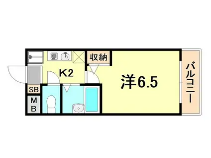 エスポワール本山(1K/1階)の間取り写真