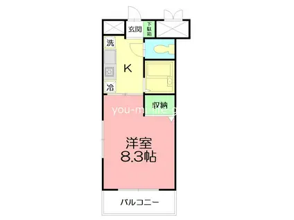 ベルグランデ(1K/1階)の間取り写真