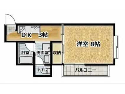 ハイツ大泉 II(1K/1階)の間取り写真