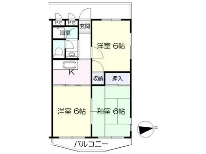 清水マンション(3K/3階)の間取り写真