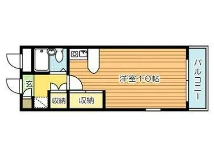 メゾンド片野(ワンルーム/2階)の間取り写真