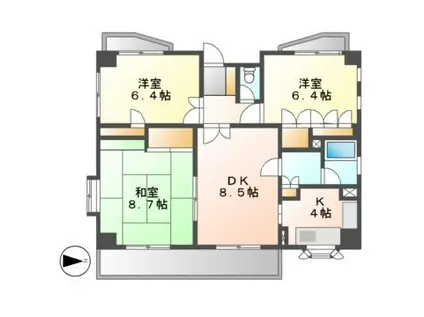 リバーパークヴィレッジ(3LDK/3階)の間取り写真