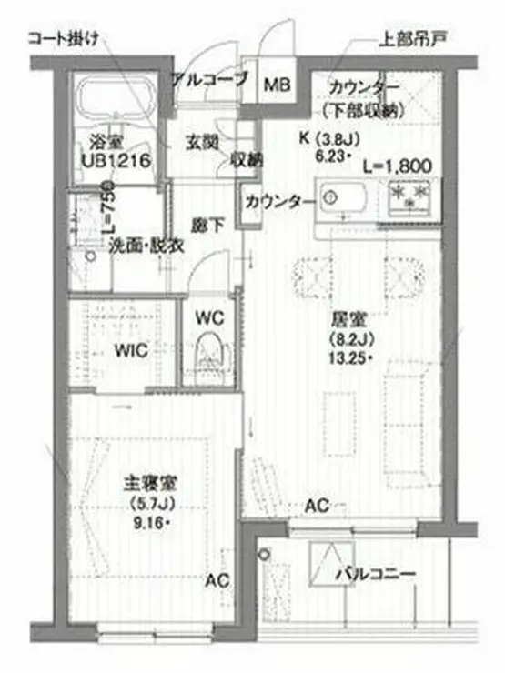 ガーデン東新宿 4階階 間取り