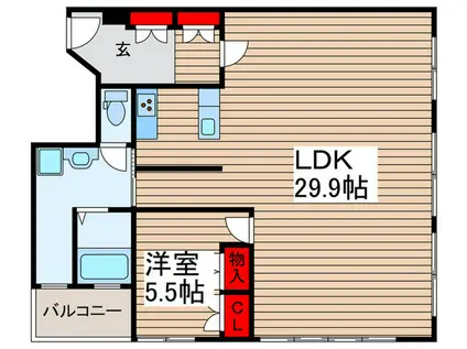 アヴェニール戸田(1LDK/8階)の間取り写真