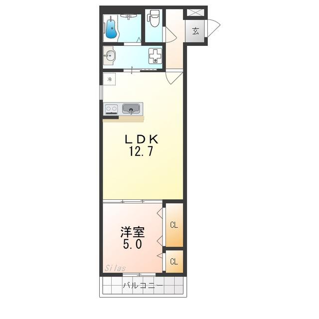 グランハイツ西喜(1LDK/2階)の間取り写真