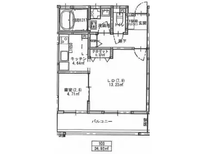 DIJやまね(1LDK/2階)の間取り写真