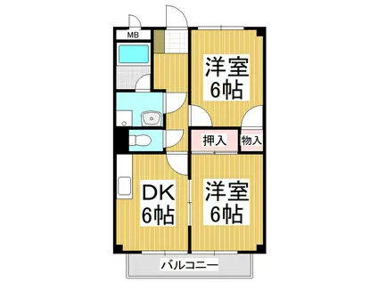 ストーク稲葉 A(2DK/1階)の間取り写真