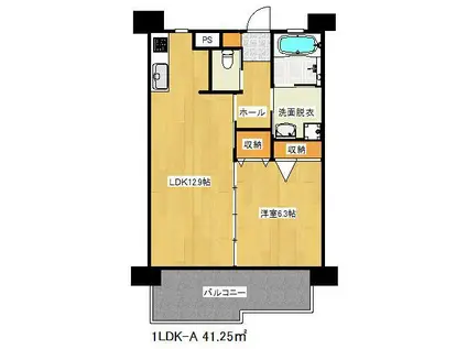 カーサSK(1LDK/5階)の間取り写真