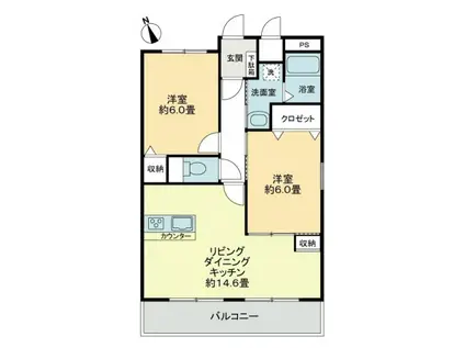 OKAマンション(2LDK/3階)の間取り写真