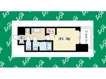 プレサンス上前津リラシス(1K/3階)の間取り写真