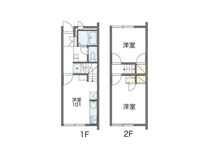 レオパレス福泊A(2DK/1階)の間取り写真
