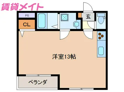 パールヒルズ(ワンルーム/1階)の間取り写真