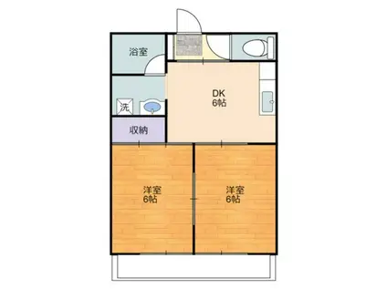 高津コーポI(2DK/2階)の間取り写真