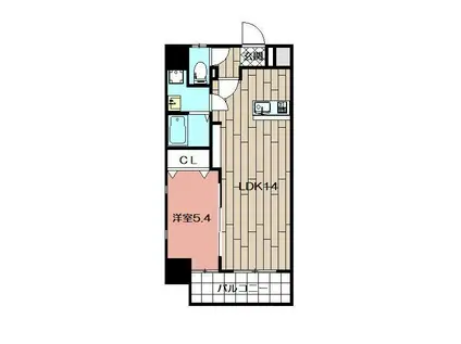 MDIプロスディブロ黒崎駅前(1LDK/3階)の間取り写真