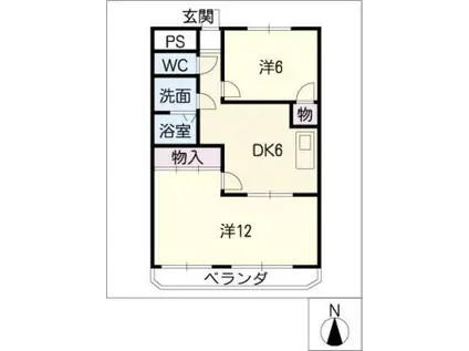レジデンス岸野(2DK/3階)の間取り写真