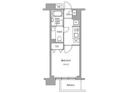 レジディア新宿イーストII(1K/2階)の間取り写真
