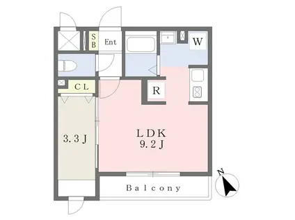 アスコット長町駅前(1LDK/3階)の間取り写真