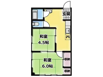 洪福寺ビル(2K/6階)の間取り写真