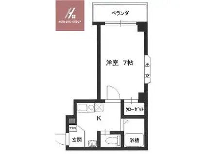 グランドサーパス(1K/5階)の間取り写真